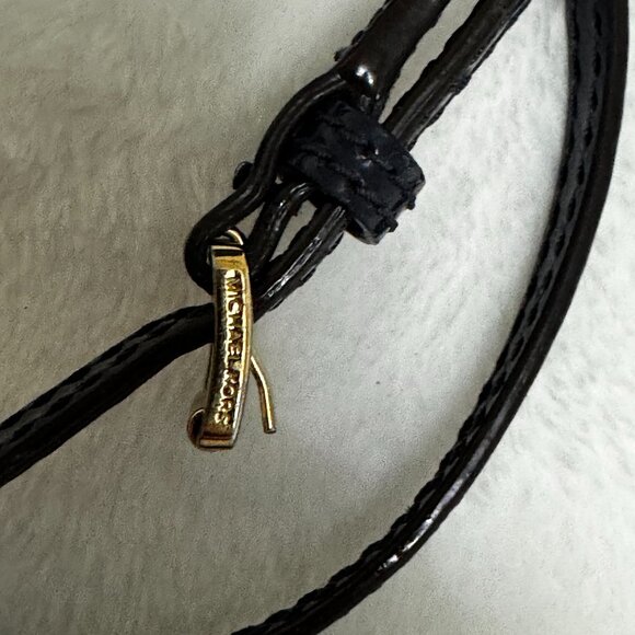 Michael Kors Medium Emmy Crossbody Midnight Blue Patent Finish Gold Hardware - Picture 7 of 14